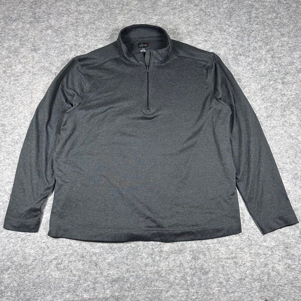 Greg Norman Quarter Zip Pullover Mens Large Gray Performance‎ Golf Shirt